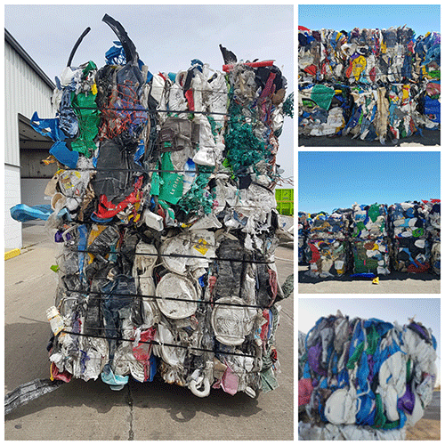 bulky bales of plastic